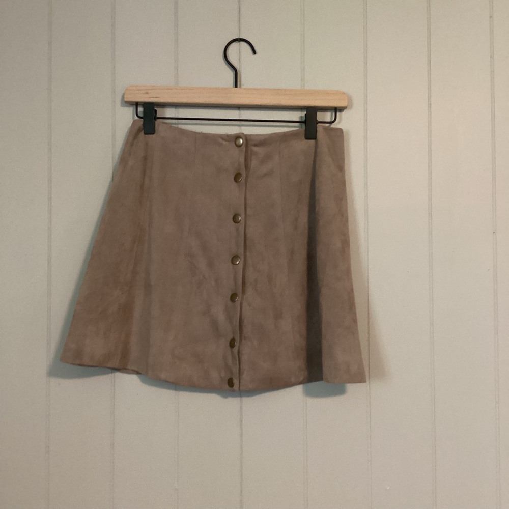 Tan Button-Front Women's Skirt